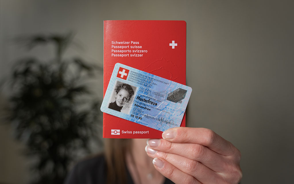 The Swiss passport fits nicely into the breast pocket